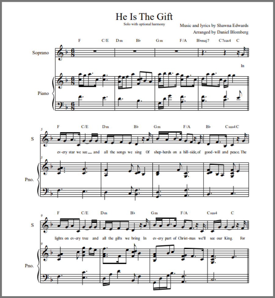 He is the Gift (Solo with Alto) – Shawna Edwards Music