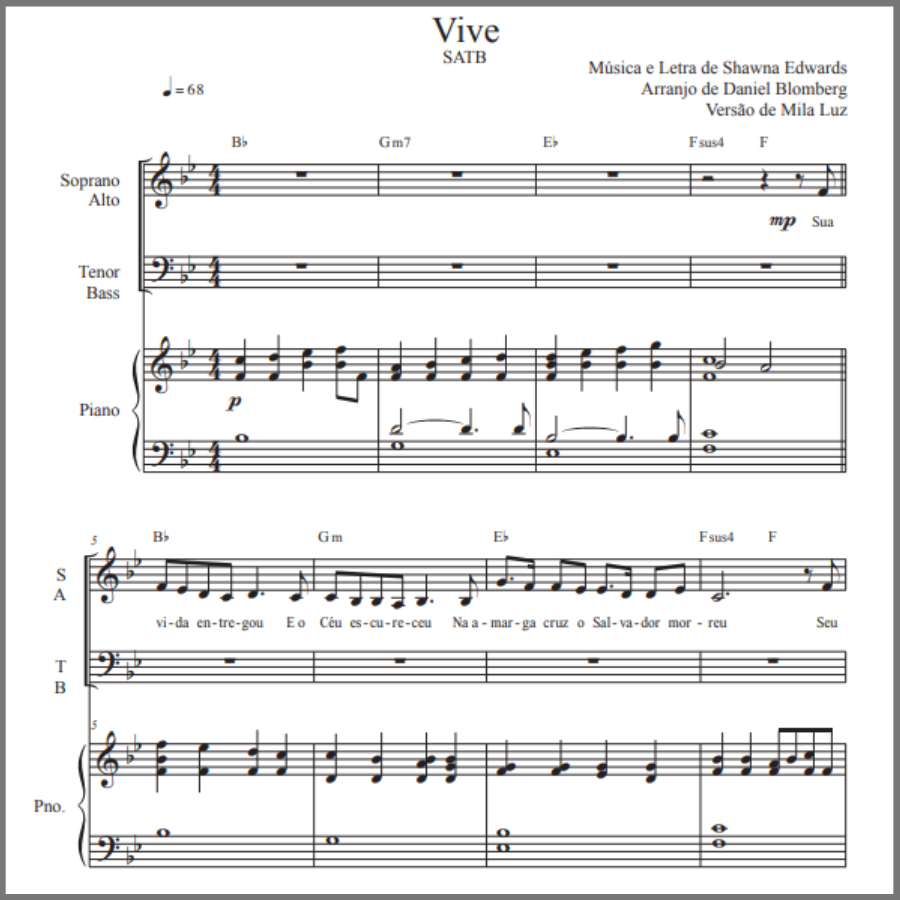 Vive SATB (Risen - Portuguese)