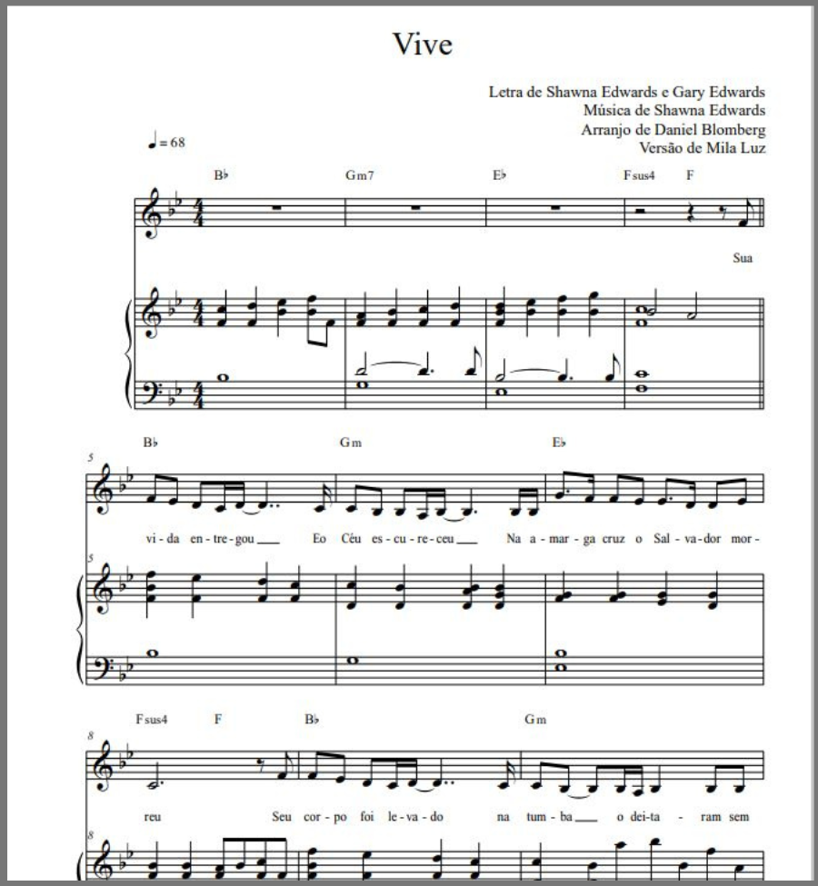 Vive (Risen solo with optional harmony - Portuguese)