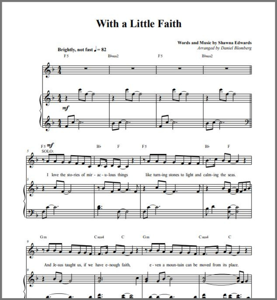 With a Little Faith (vocal solo w/ optional harmony)