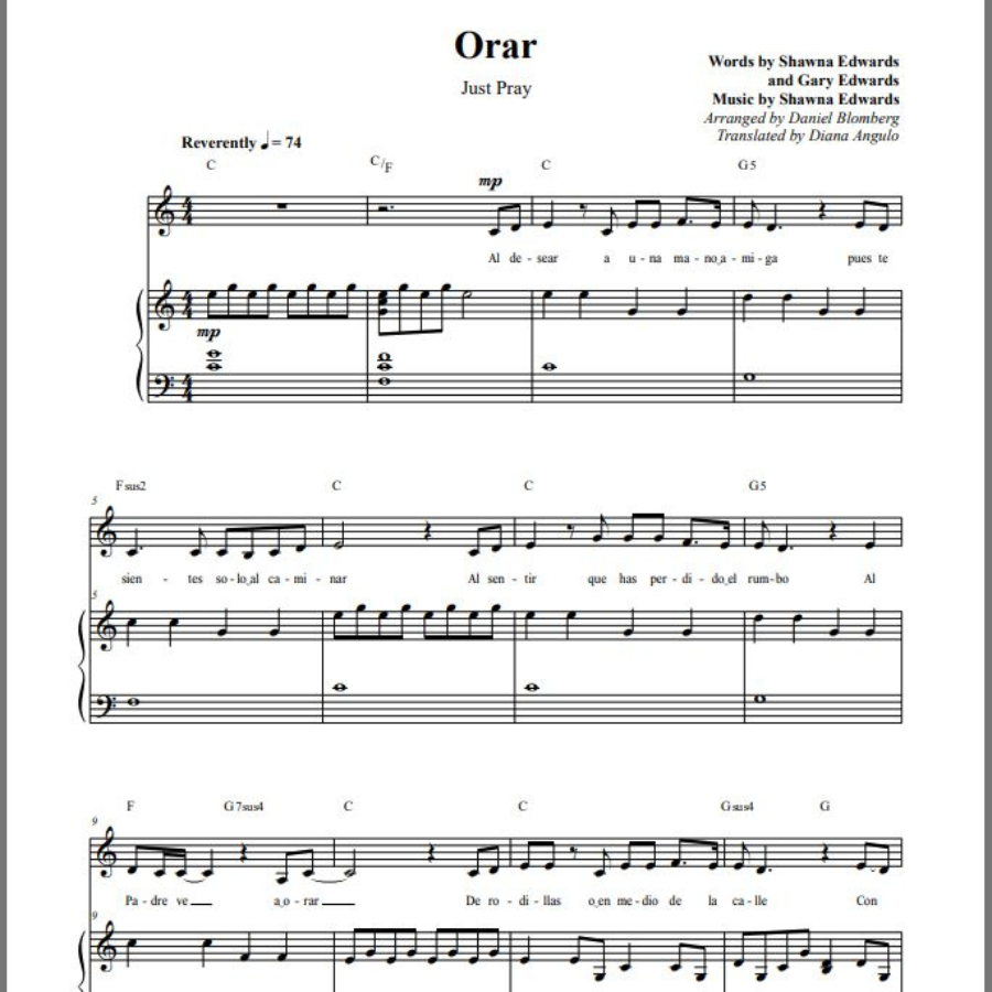 Orar (Just Pray - Solo version) Spanish