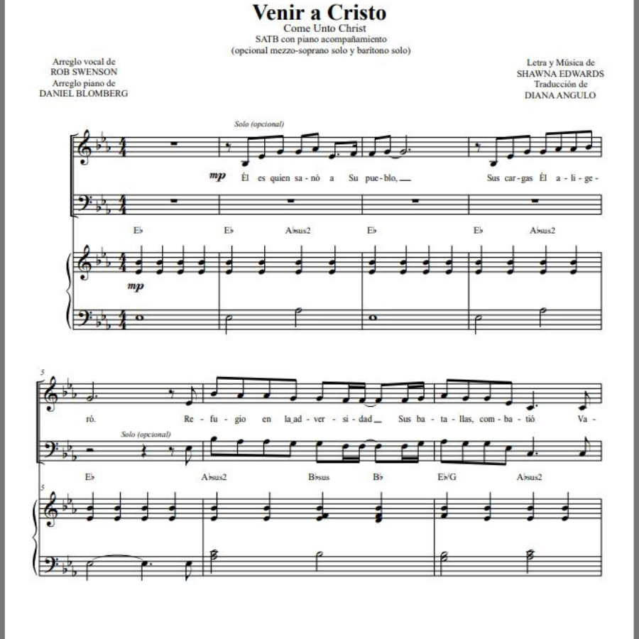 Venir a Cristo - SATB (Come Unto Christ - Spanish)