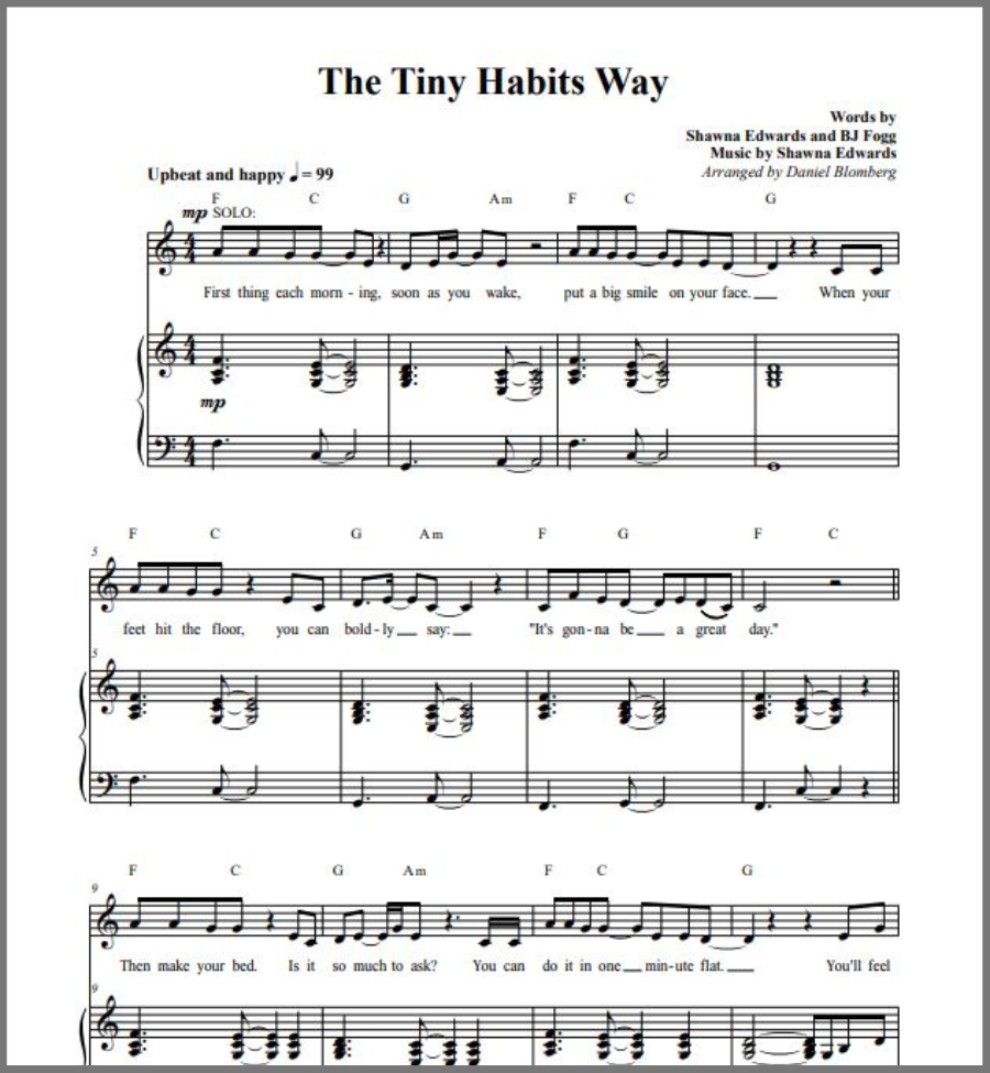 The Tiny Habits Way (A Tiny Habits song) Solo/Children's choir