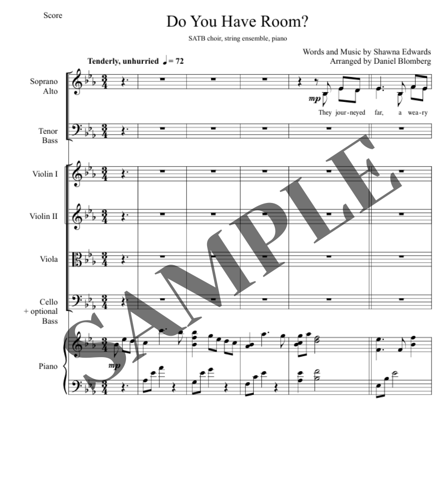 Do You Have Room? (SATB) Orchestral Score
