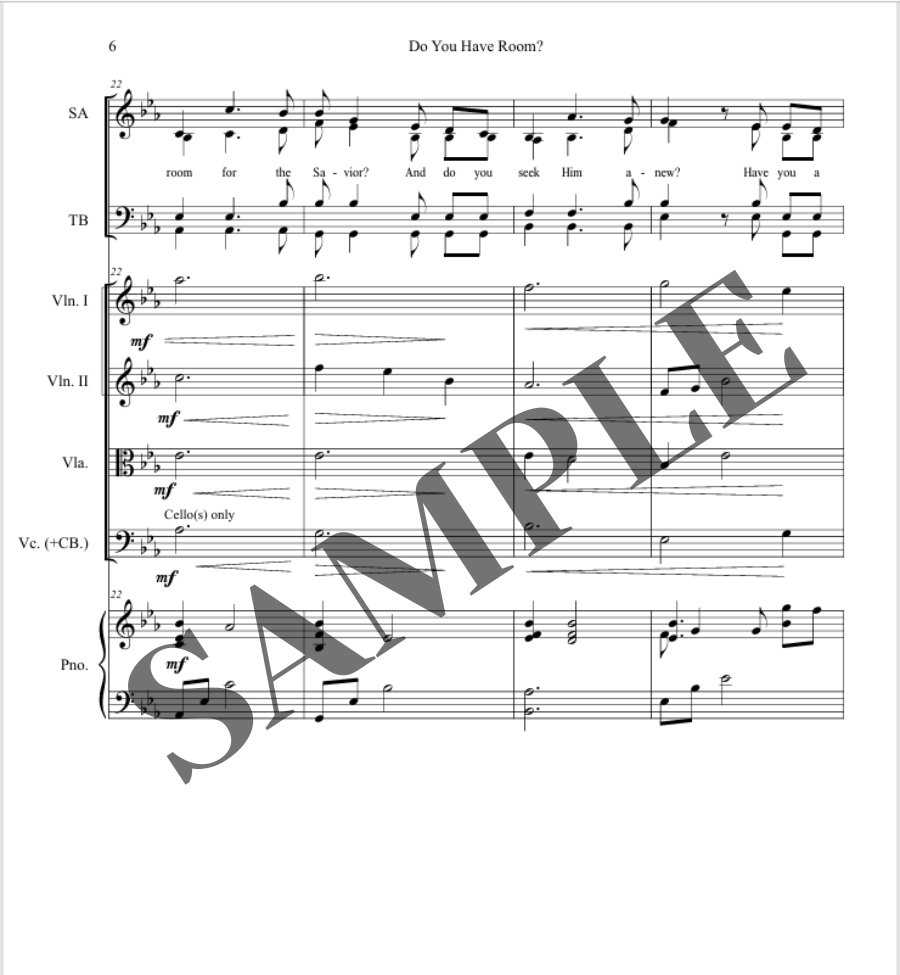 Do You Have Room? (SATB) Orchestral Score