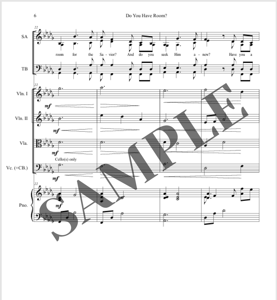 Do You Have Room? (SATB) Orchestral Score