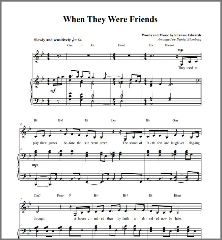 When They Were Friends (Piano - vocal solo)