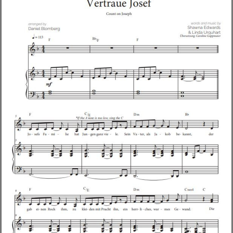 Vertraue Josef (Count on Joseph - German)