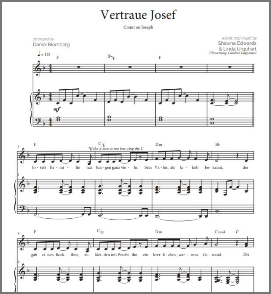 Vertraue Josef (Count on Joseph - German)