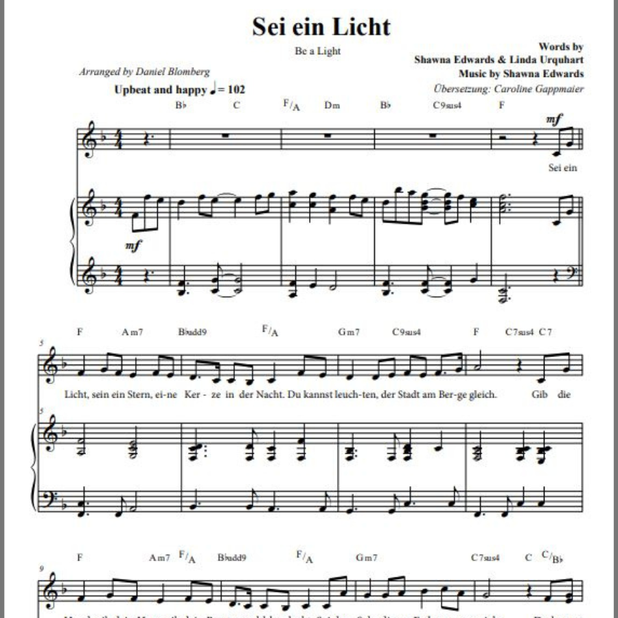 Sei ein Licht (Be a Light - German)
