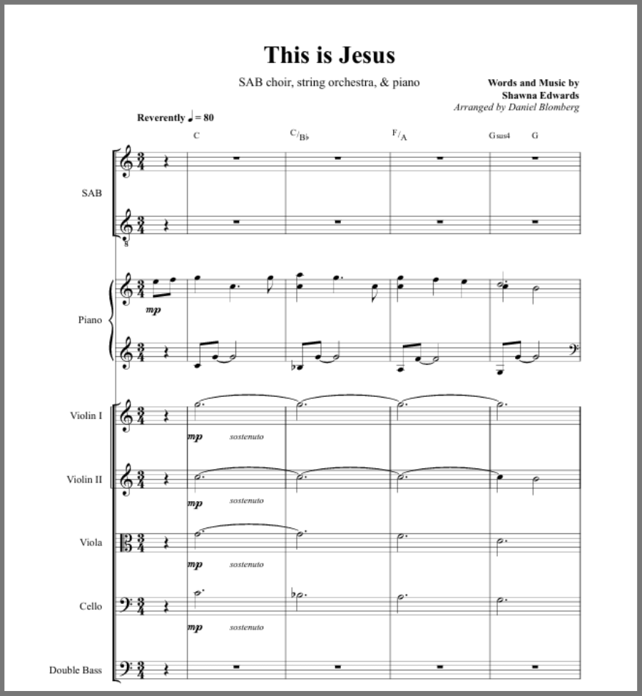 This is Jesus (Orchestral Score)