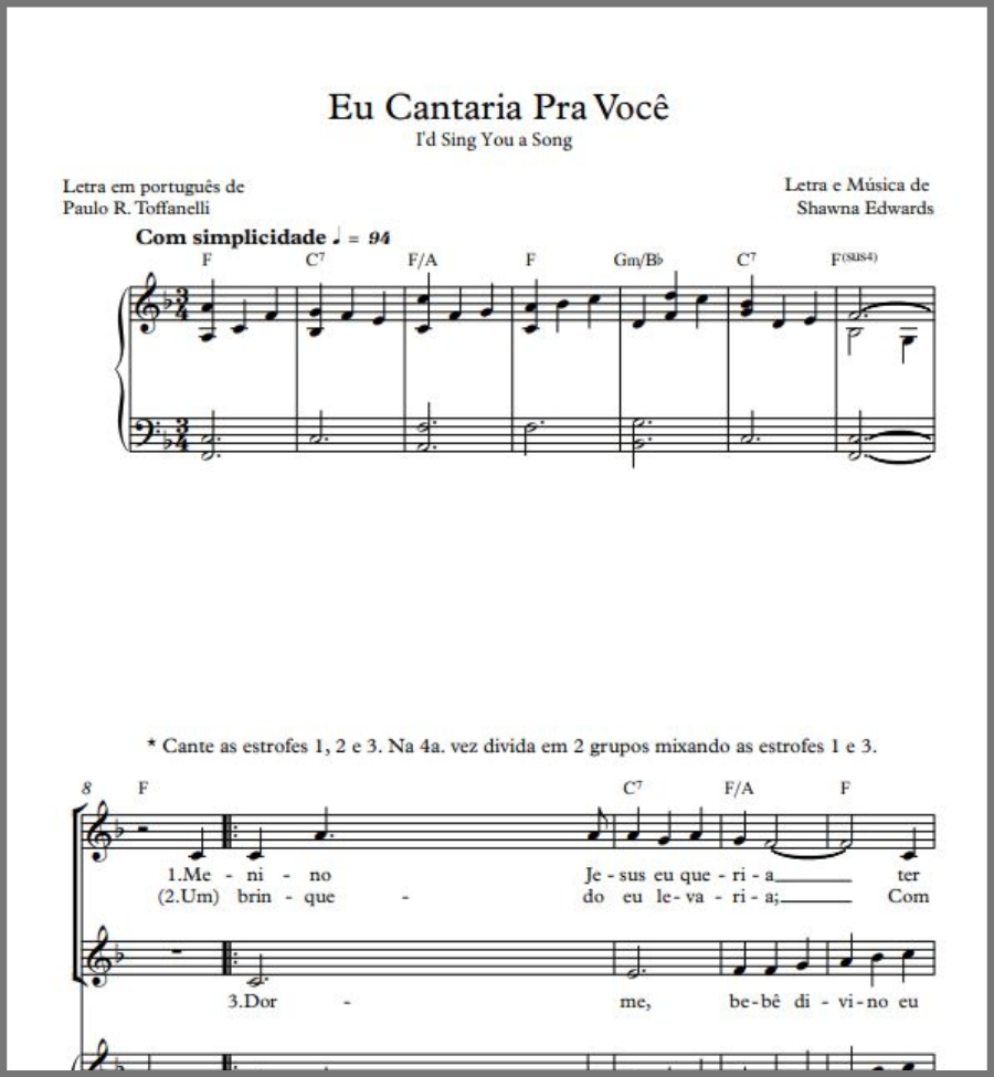 Eu Cantaria Pra Você (I'd Sing You a Song - Portuguese)