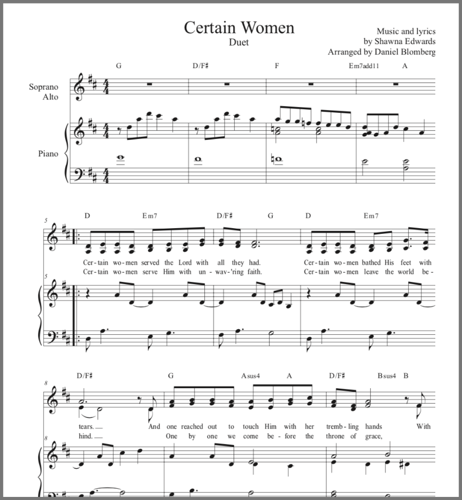 Certain Women Duet (Vocal Duet & Piano)
