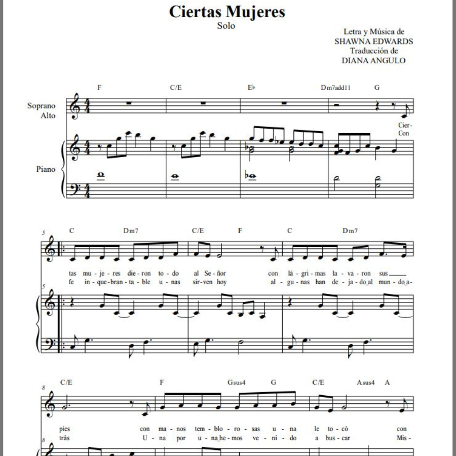 Ciertas Mujeres solo (Certain Women solo) Spanish