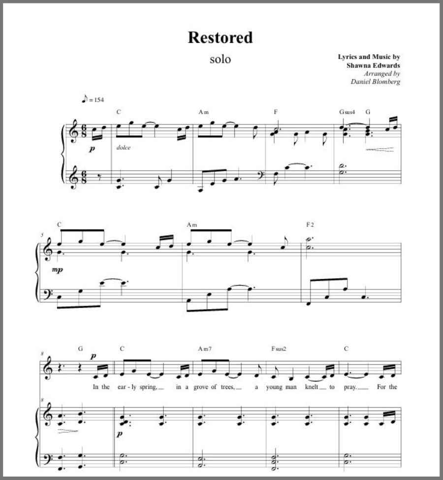 Restored (Vocal Solo) - 2 copies