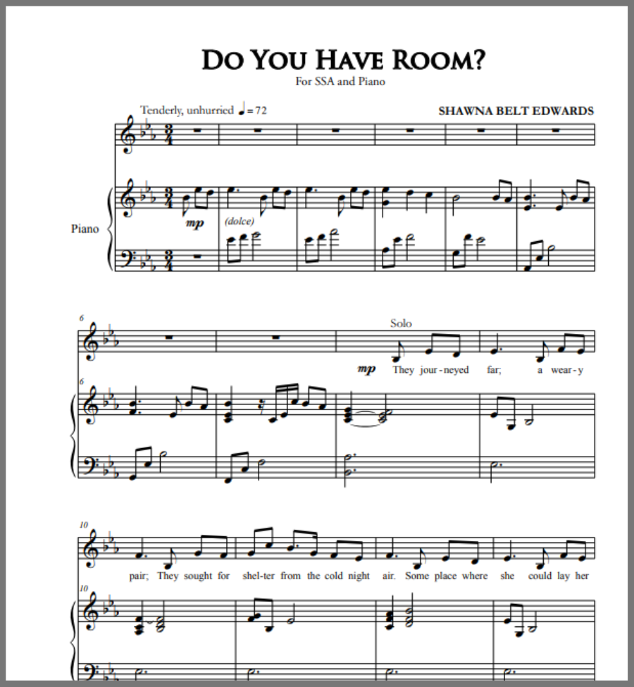 Do You Have Room? (SSA or Duet)
