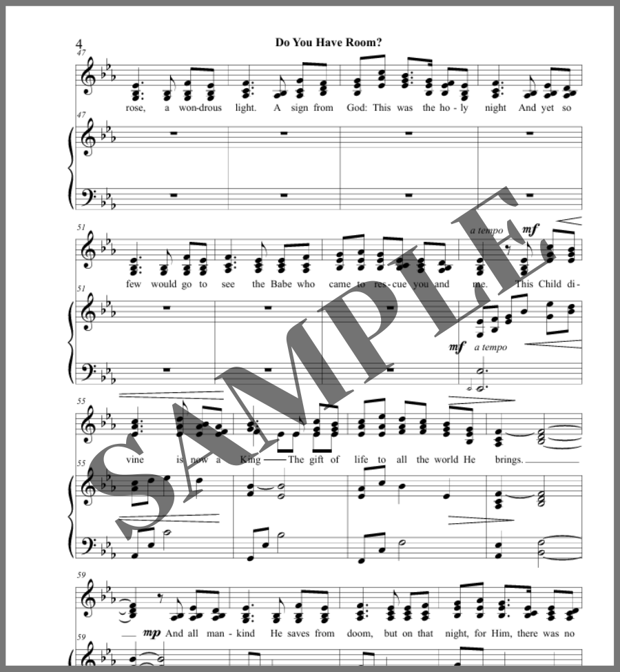 Do You Have Room? (SSA or Duet)