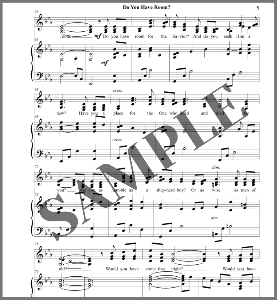 Do You Have Room? (SSA or Duet) – Shawna Edwards Music