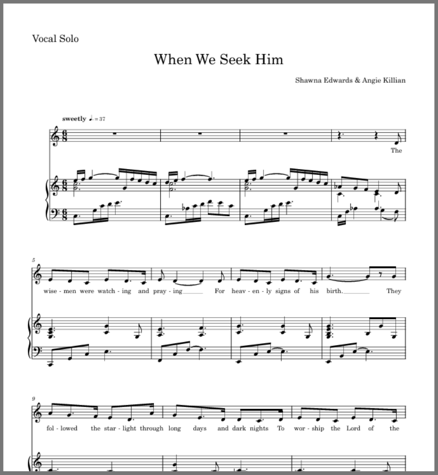 When We Seek Him (Solo) - 2 copies