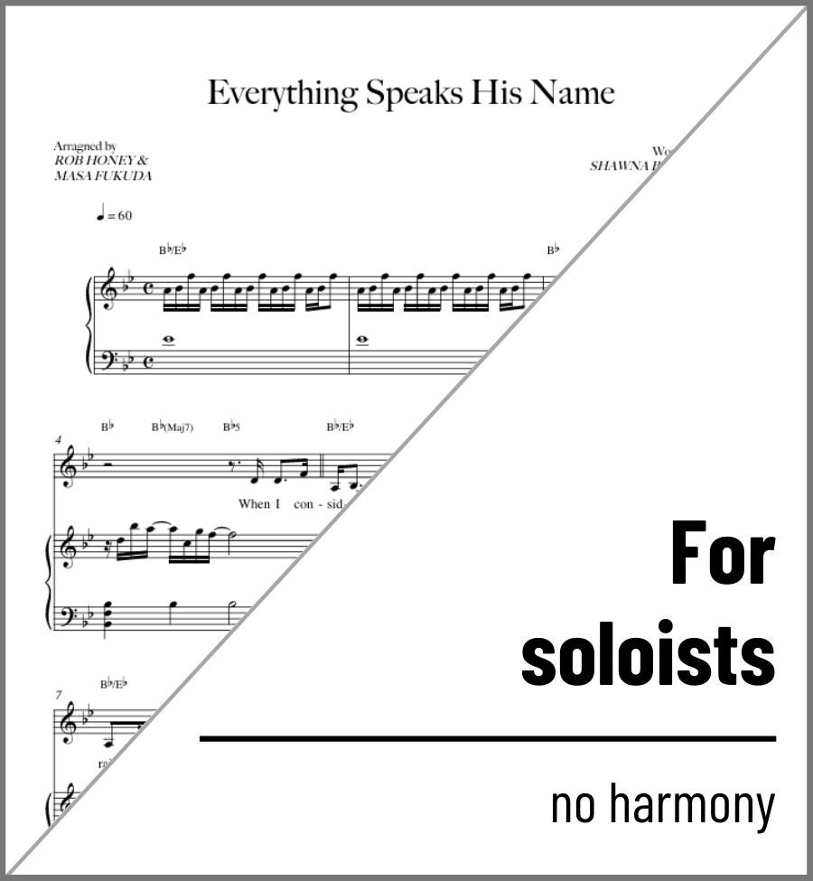 Everything Speaks His Name (Solo and Piano) - 2 copies