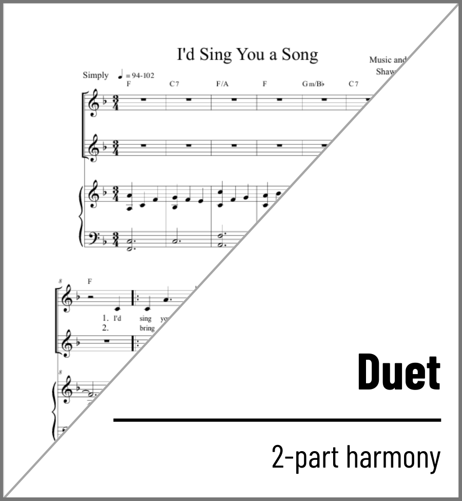 I'd Sing You a Song (Vocal duet) - 2 copies
