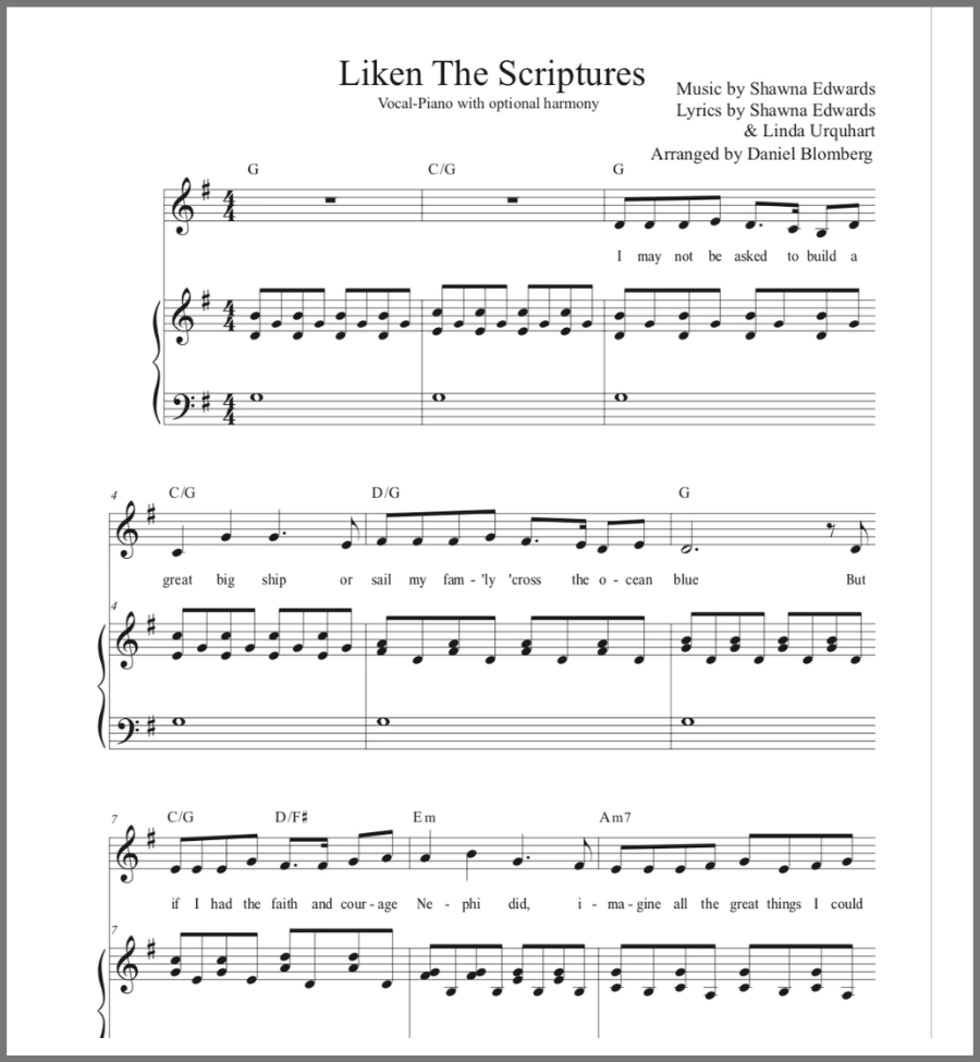Liken the Scriptures - Book of Mormon (Vocal & Piano)