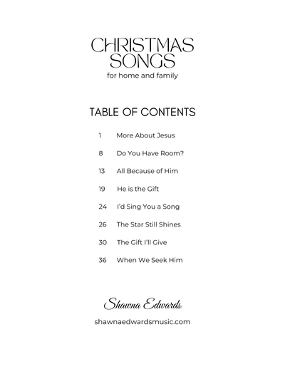 Christmas Songs (for home and family) PHYSICAL book