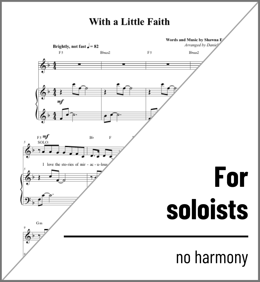 With a Little Faith (vocal solo w/ optional harmony) - 2 copies