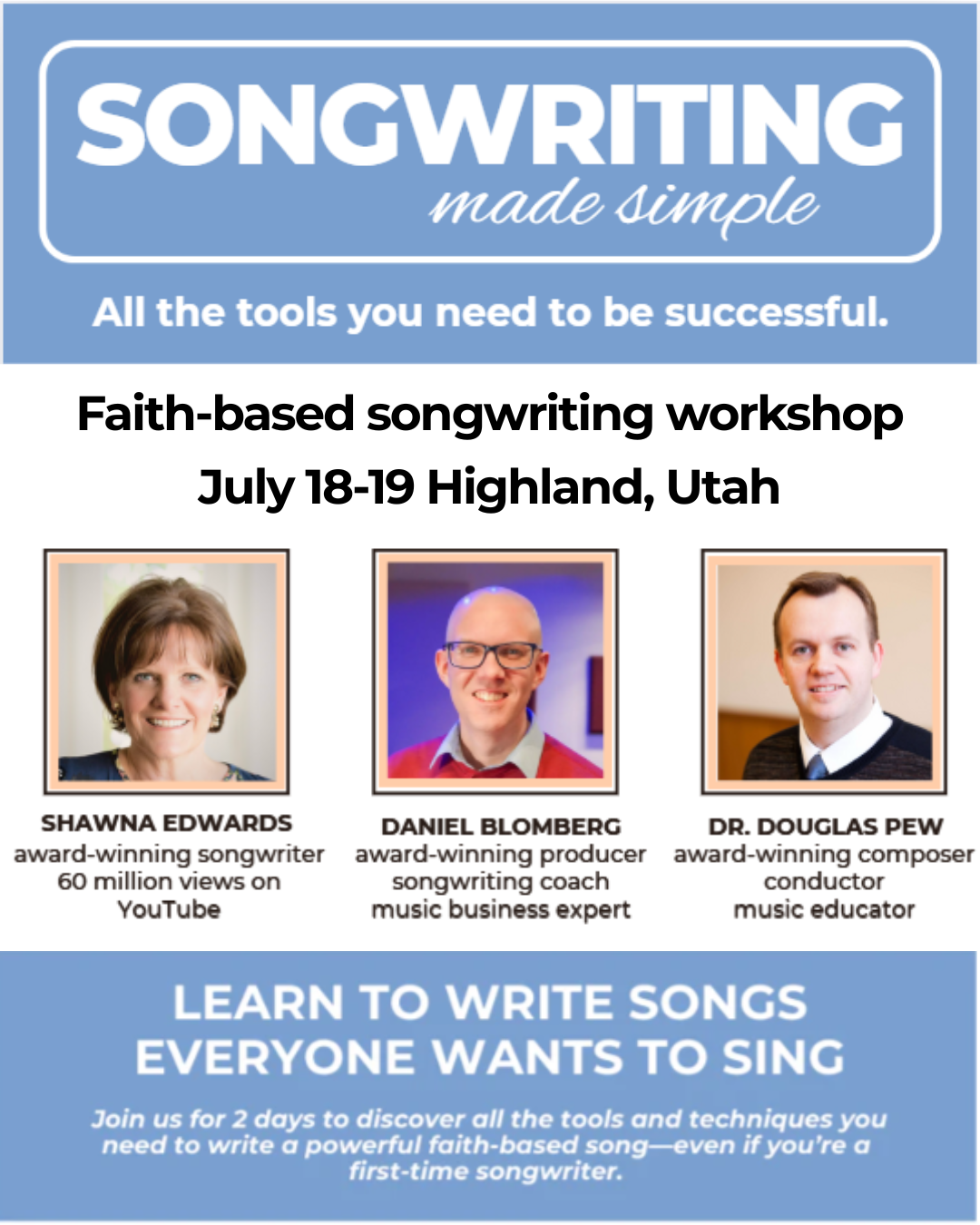Songwriting Made Simple Workshop (July 18-19)