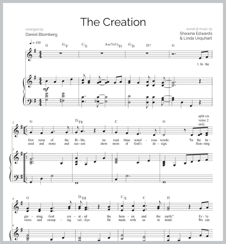 The Creation (Vocal & Piano)
