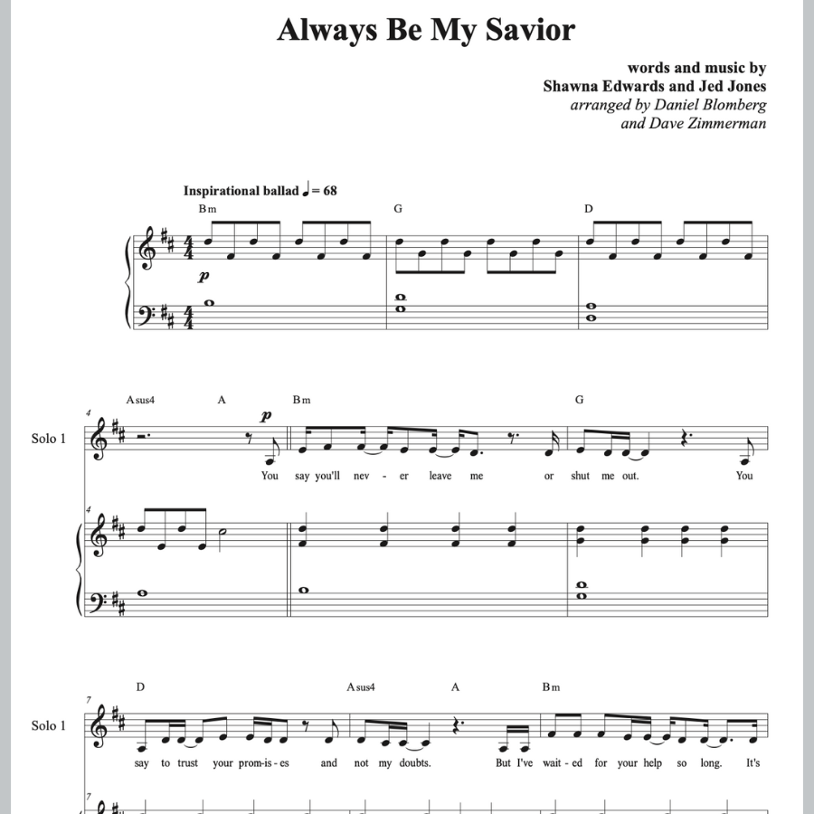 Always Be My Savior (Vocal duet & Piano) - 2 copies