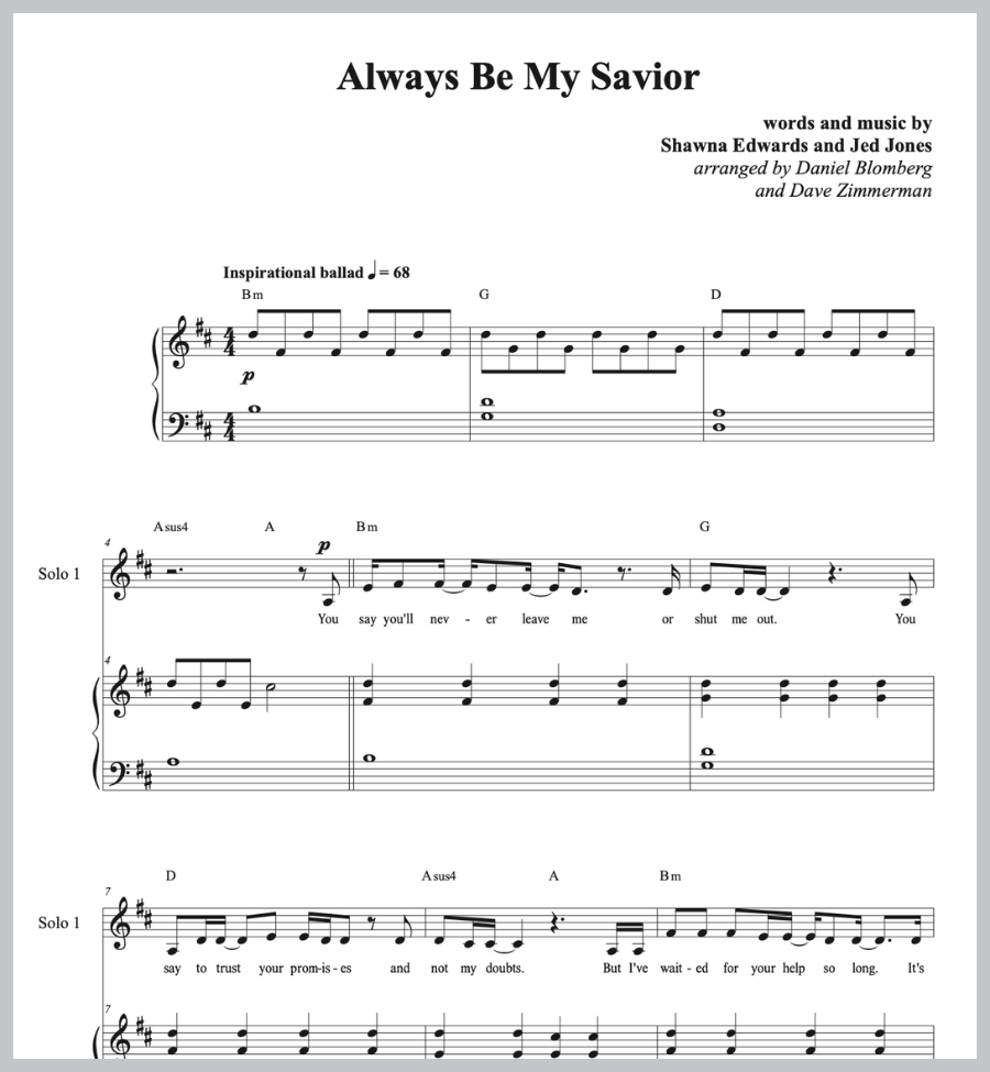 Always Be My Savior (Vocal & Piano)