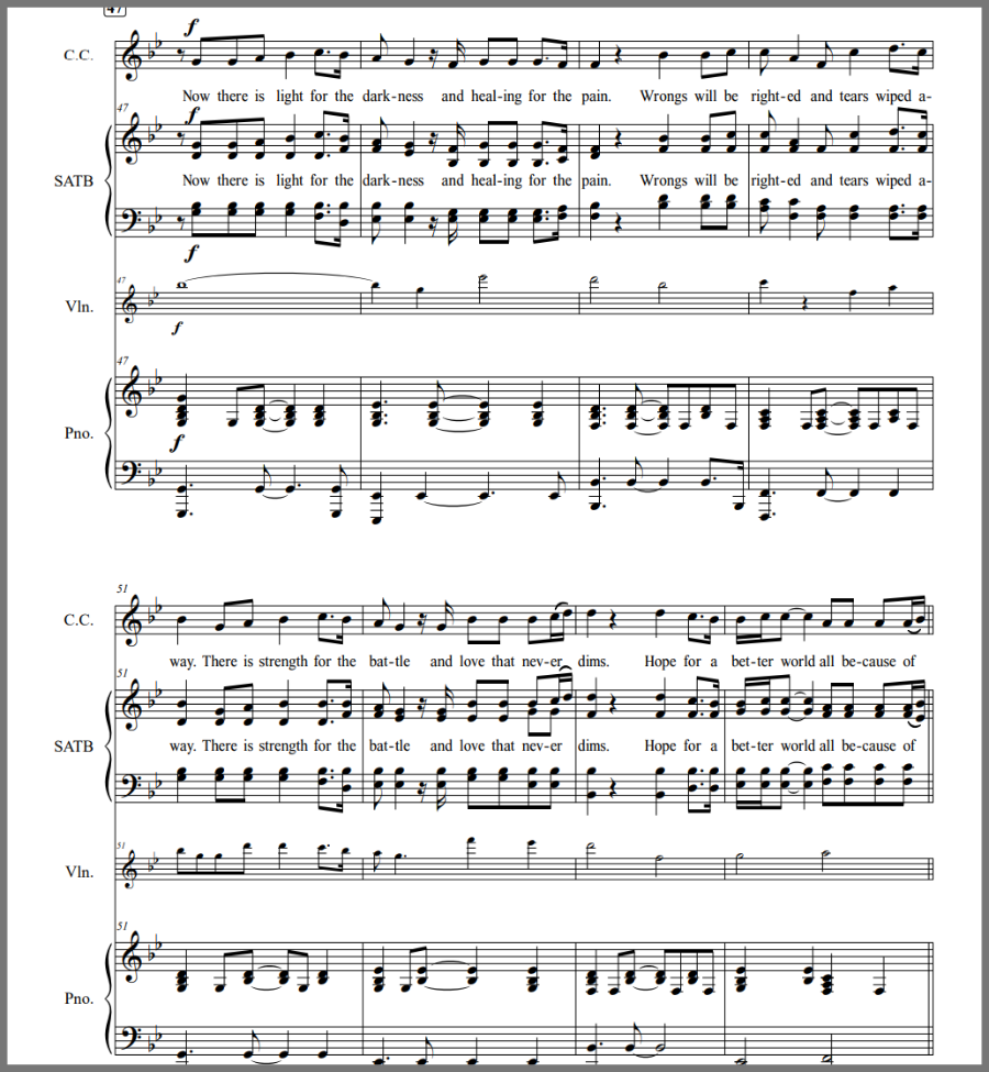 All Because of Him - SATB (or combined children/SATB) with Accompaniment Track