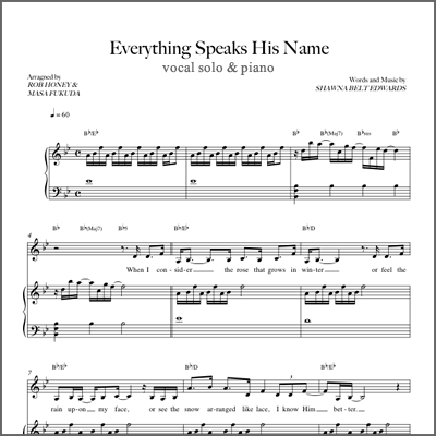 Everything Speaks His Name (Solo and Piano)