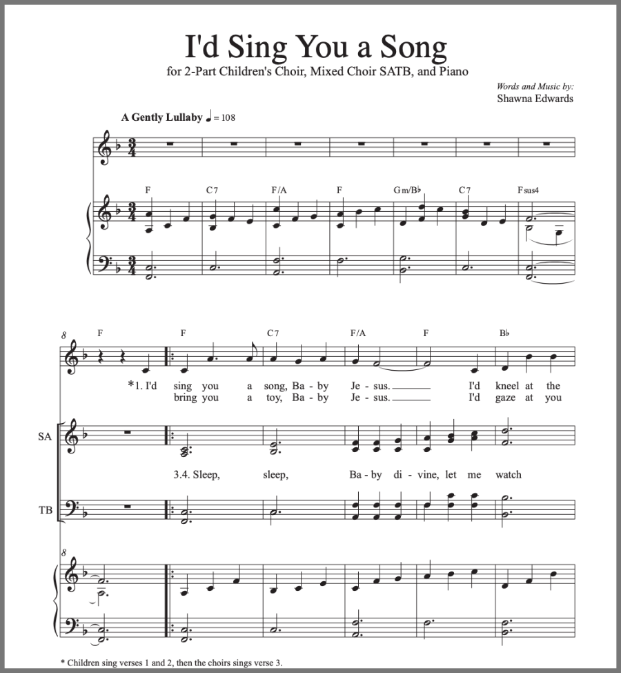 I'd Sing You a Song (SATB and Children's Choir)