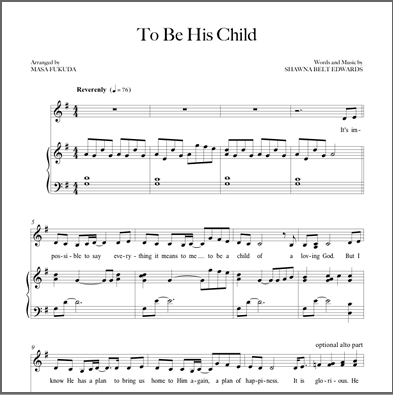 To Be His Child (Vocal Solo)