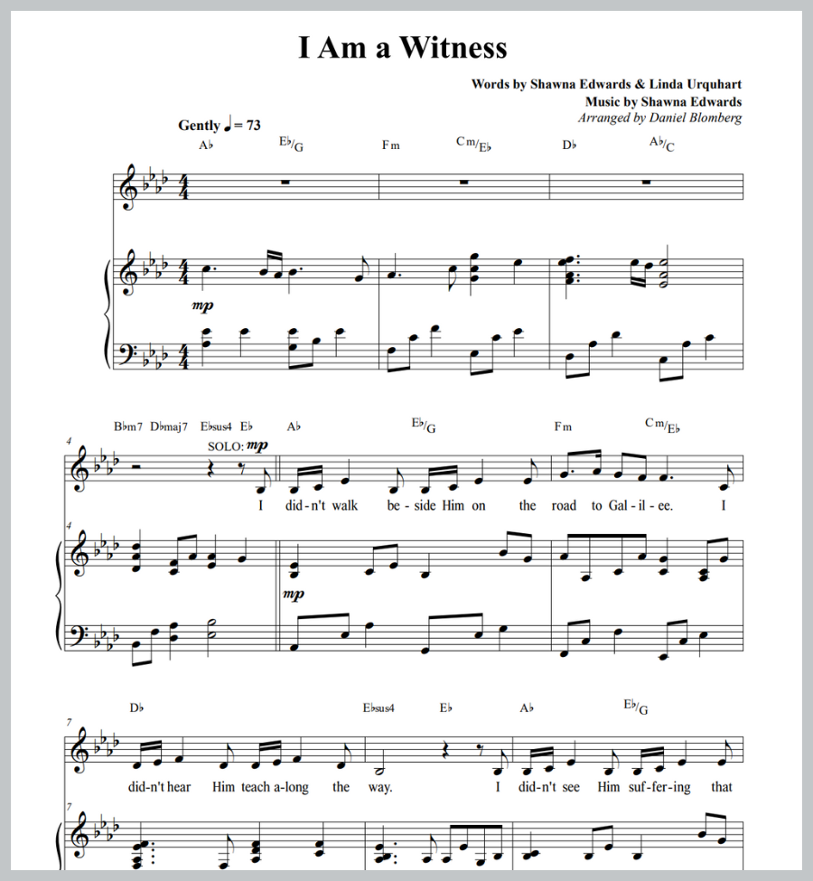 I Am a Witness (solo & piano)